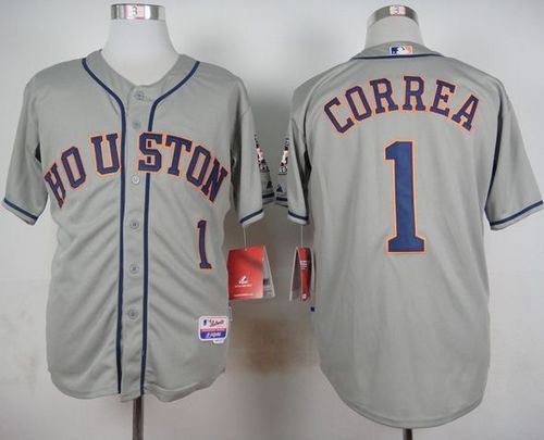 Astros #1 Carlos Correa Grey Cool Base Stitched Jersey - Zenithce