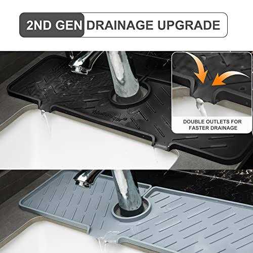 Meiliweser Silicone Sink Splash Guard Gen 2 Slope Upgraded Faucet Mat - Zenithce