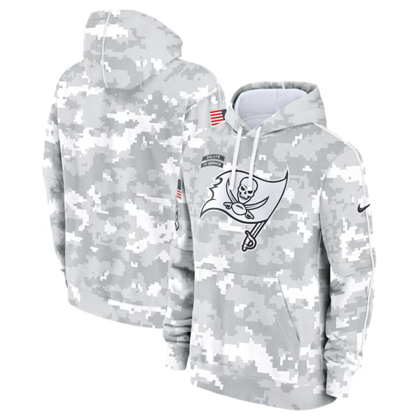 Tampa Bay Buccaneers 2024 Arctic Camo Salute To Service Club Fleece Pullover Hoodie - Zenithce