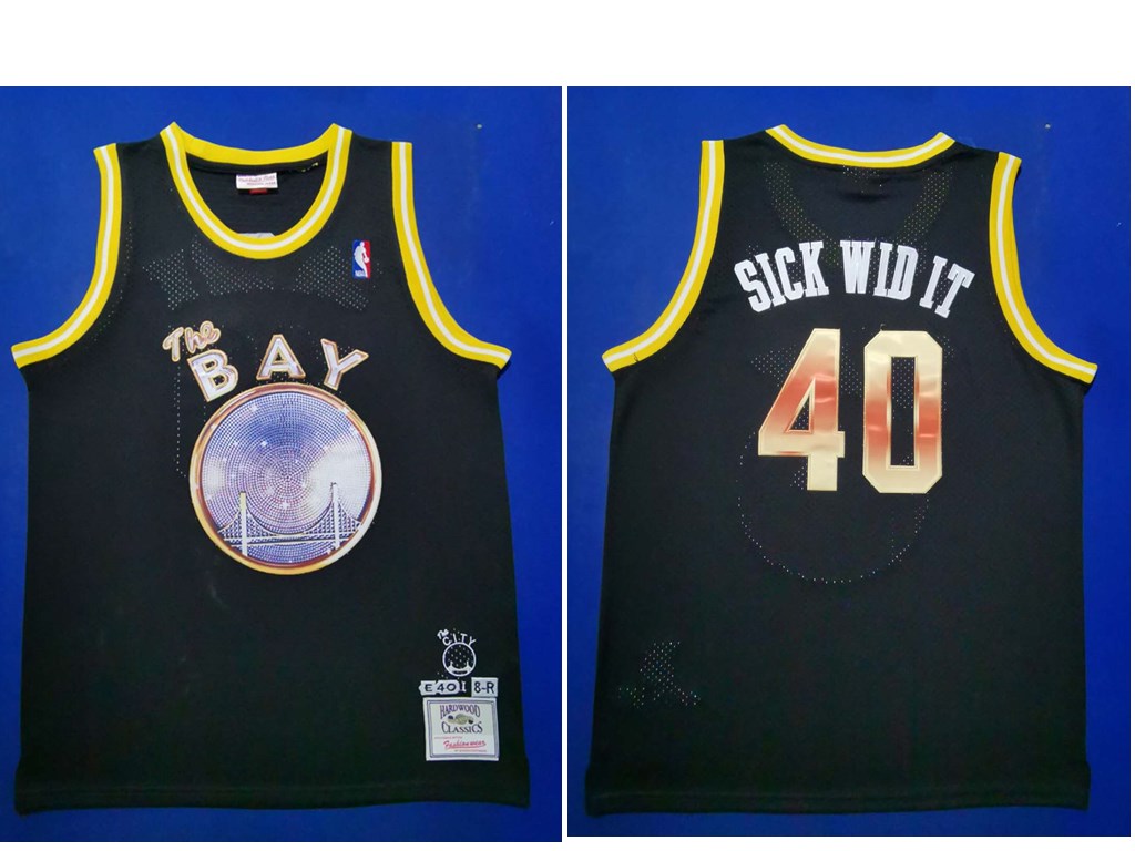 Golden State Warriors #40 Sick Wid It E-40 X Limited Edition Black Jersey - Zenithce