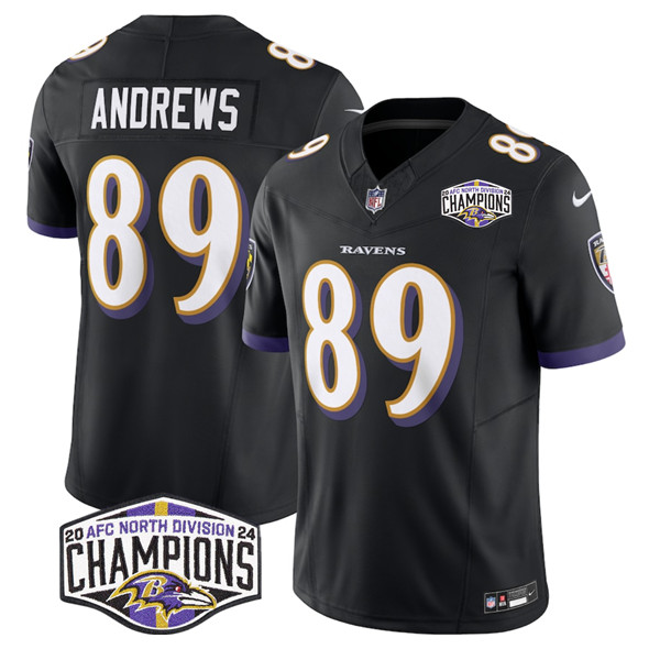 Baltimore Ravens #89 Mark Andrews Black F.U.S.E. 2024 AFC North Division Champions Vapor Limited Jersey - Zenithce
