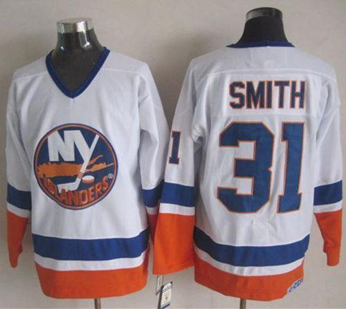 Islanders #31 Billy Smith White CCM Throwback Stitched Jersey - Zenithce