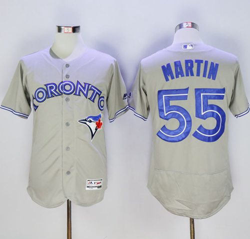 Blue Jays #55 Russell Martin Grey Flexbase Authentic Collection Stitched Jersey - Zenithce