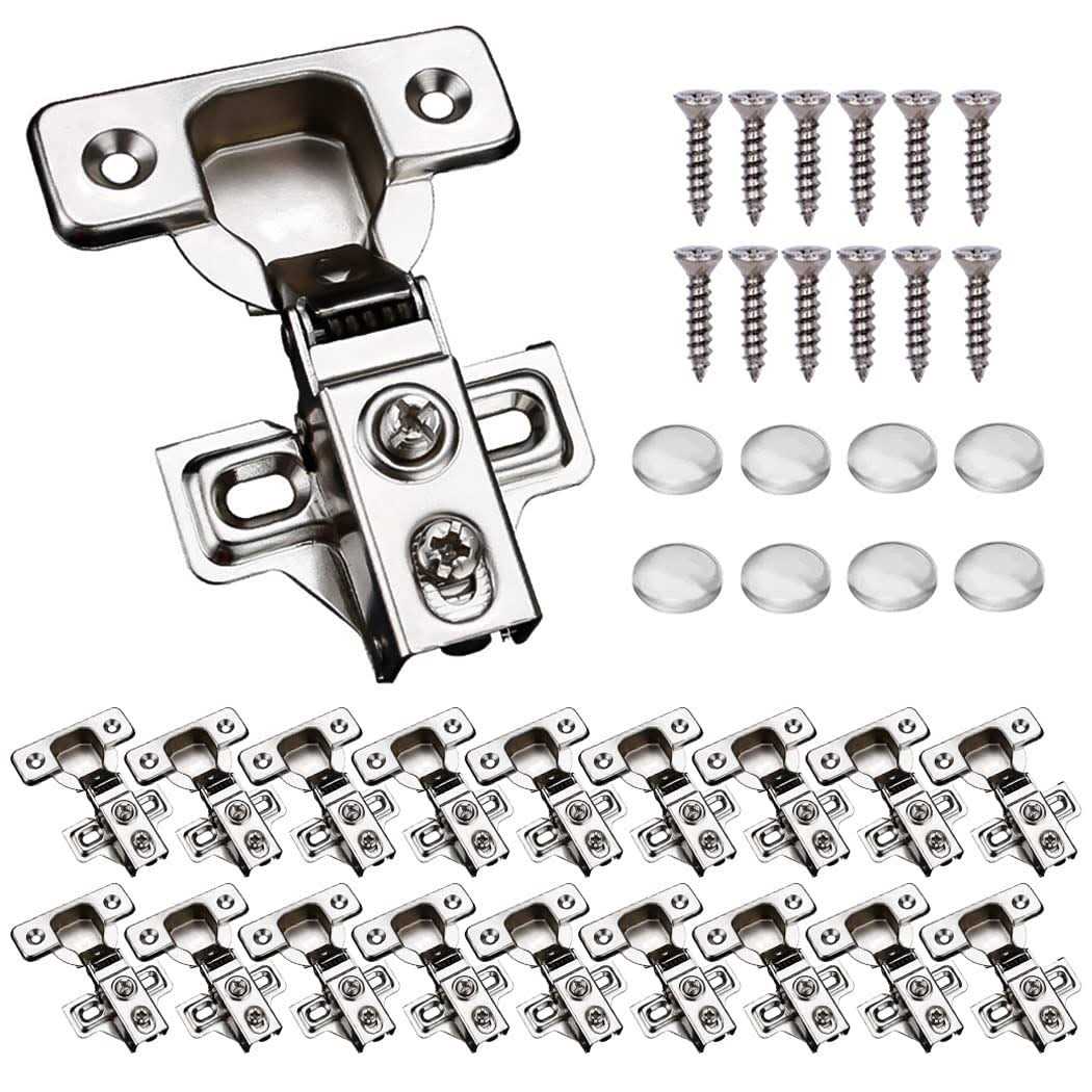 Konigeehre 20 Pack Soft Close Cabinet Door Hinges for 1/2 Partial Overlay Cupboard - Zenithce