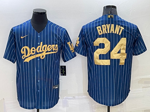 Los Angeles Dodgers #24 Kobe Bryant Navy Gold Cool Base Stitched Baseball Jersey - Zenithce