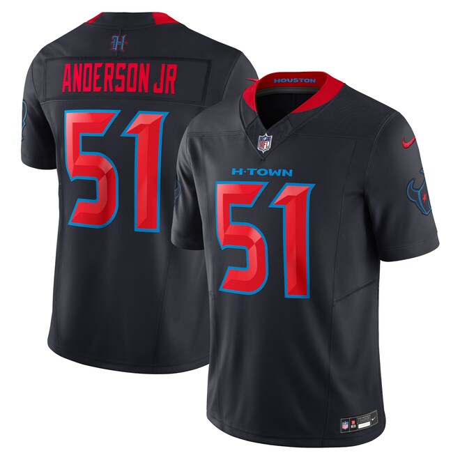 Custom Any name Houston Texans #51 Will Anderson Jr. Navy 2nd Alternate Vapor F.U.S.E. Limited Jersey Men Women Youth - Zenithce