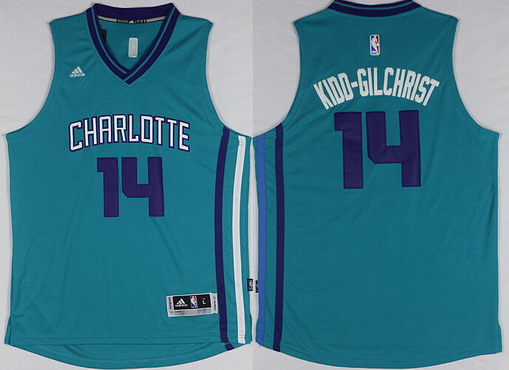 Charlotte Hornets #14 Michael Kidd-Gilchrist Revolution 30 Swingman 2015 New Teal Green Jersey - Zenithce