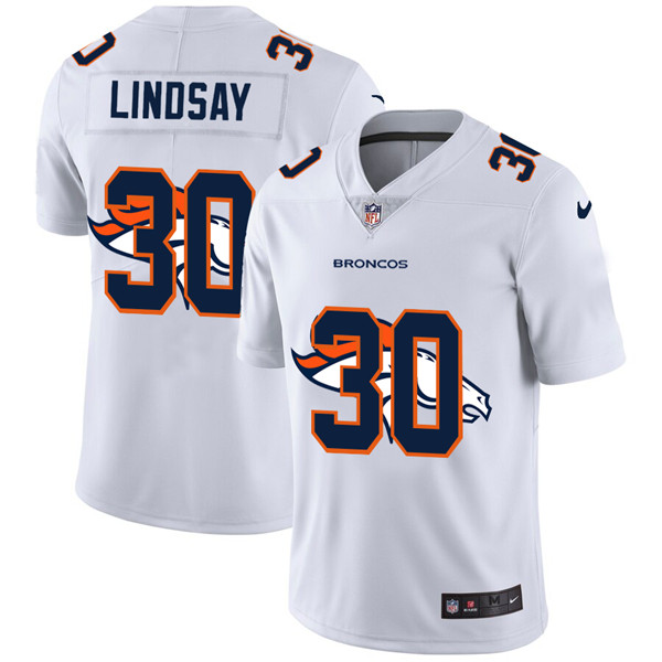 Denver Broncos #30 Phillip Lindsay White Stitched Jersey - Zenithce