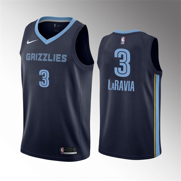 Memphis Grizzlies #3 Jake LaRavia 75th Anniversary Statement Edition Navy Stitched Jersey - Zenithce