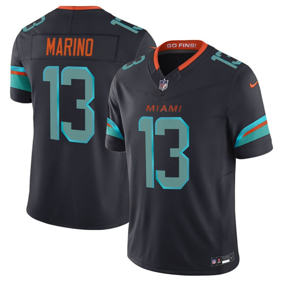 Miami Dolphins #13 Dan Marino Black 2025 F.U.S.E. “Rivalries” Vapor Limited Football Stitched Jersey - Zenithce