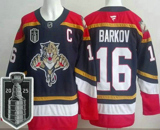 Florida Panthers #16 Aleksander Barkov Navy 2025 Stanley Cup Final Authentic Jersey - Zenithce