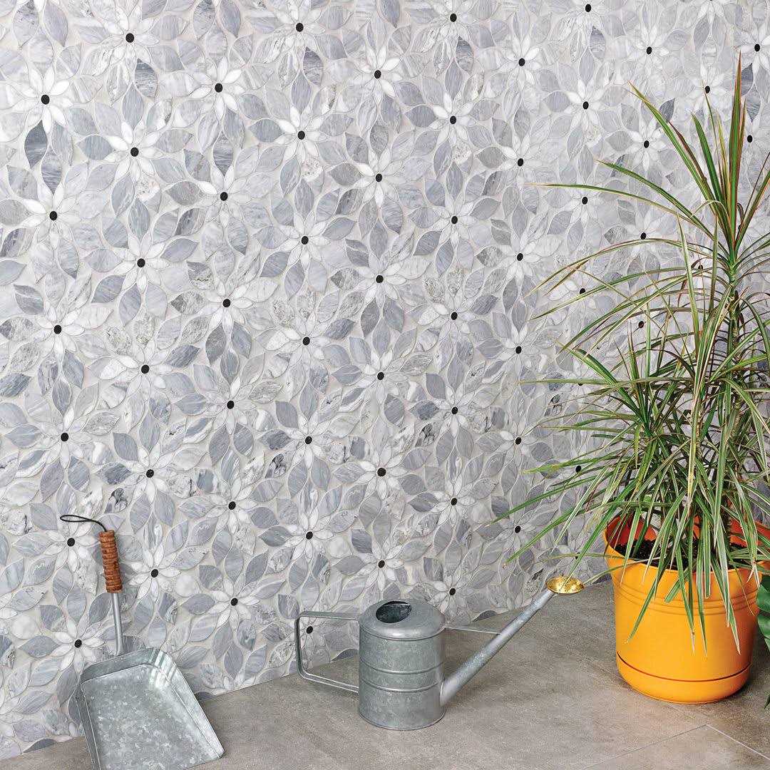 Ivy Hill Tile Thistle 12.4 in. x 14.13 in. Polished Marble Mosaic Tile - Zenithce