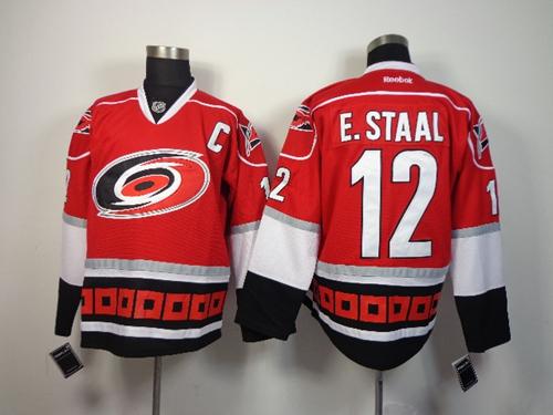 Hurricanes #12 Eric Staal Red Stitched Jersey - Zenithce