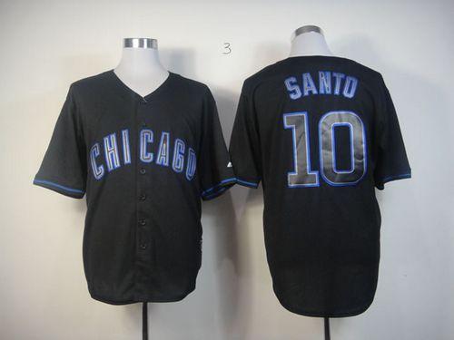 Cubs #10 Ron Santo Black Fashion Stitched Jersey - Zenithce
