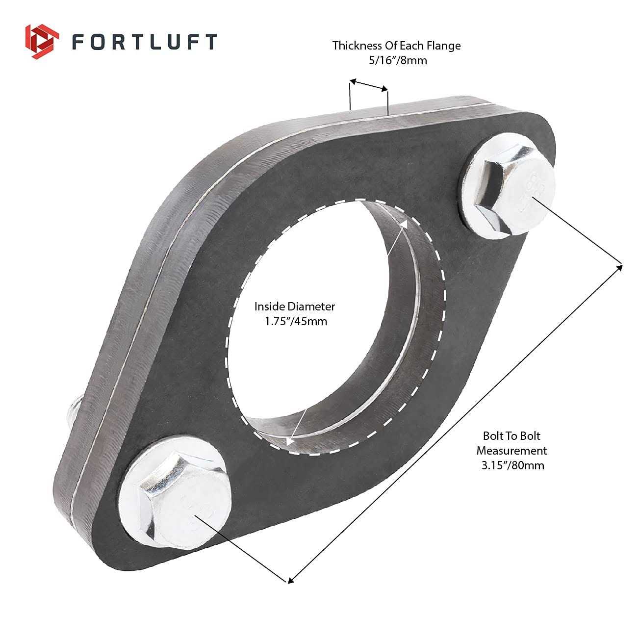 FORTLUFT Exhaust Flange Connection Kit Mild Steel - Zenithce