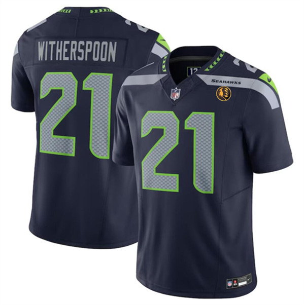 Seattle Seahawks #21 Devon Witherspoon Navy 2023 F.U.S.E. With John Madden Patch Vapor Limited Stitched Jersey - Zenithce