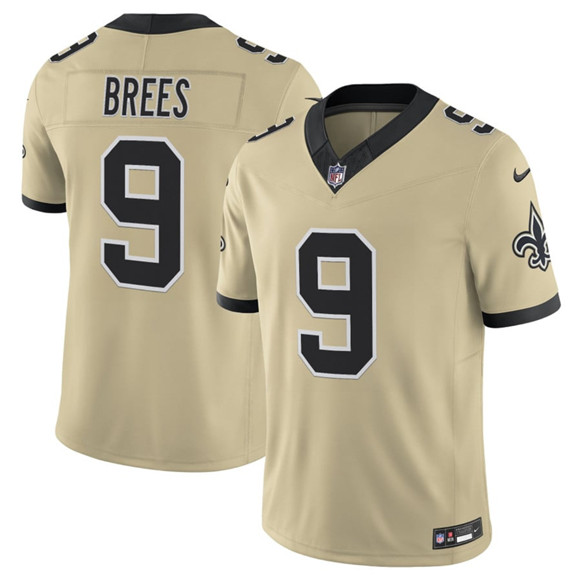 New Orleans Saints #9 Drew Brees Gold 2025 F.U.S.E. Alternate Vapor Limited Football Stitched Jersey - Zenithce