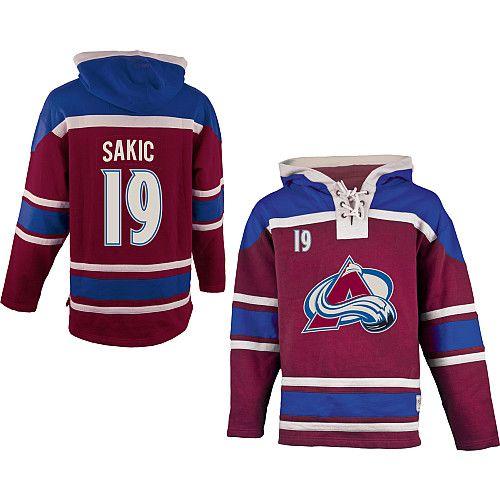 Avalanche #19 Joe Sakic Red Sawyer Hooded Sweatshirt Stitched Jersey - Zenithce