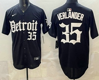 Detroit Tigers #35 Justin Verlander Black Limited Cool Base Stitched Jersey - Zenithce