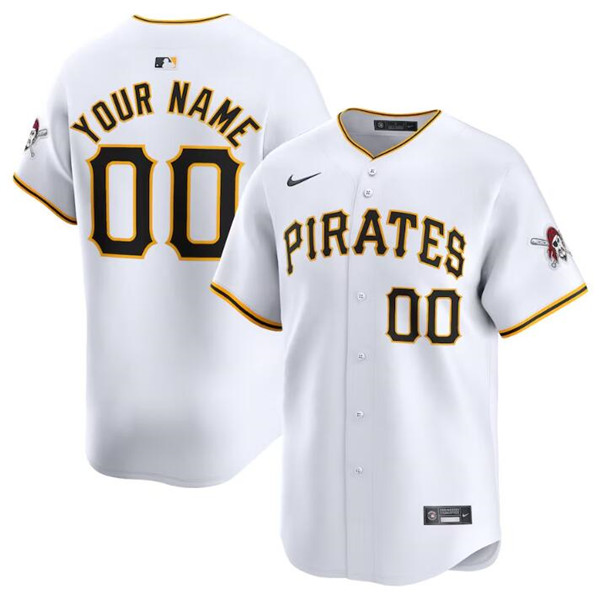 Pittsburgh Pirates Custom White Home Limited Stitched Jersey - Zenithce
