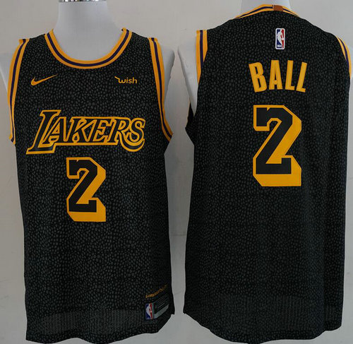Lakers 2 Lonzo Ball Black Swingman City Edition Jersey - Zenithce