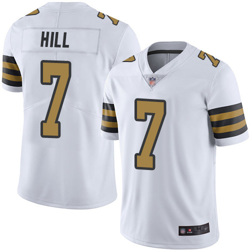 New Orleans Saints #7 Taysom Hill White Rush Limited Stitched Jersey - Zenithce