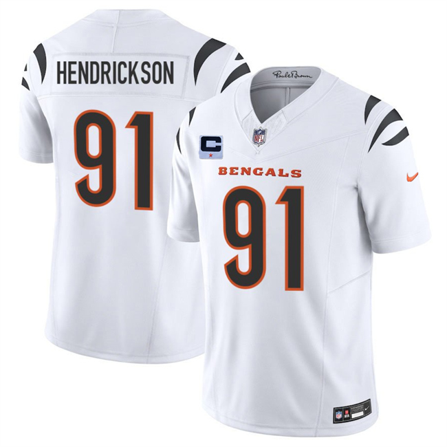 Cincinnati Bengals #91 Trey Hendrickson White 2025 F.U.S.E. With 1-Star C Patch Vapor Untouchable Limited Stitched Jersey - Zenithce