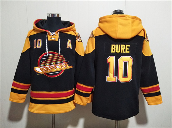 Vancouver Canucks #10 Pavel Bure Black Ageless Must-Have Lace-Up Pullover Hoodie - Zenithce
