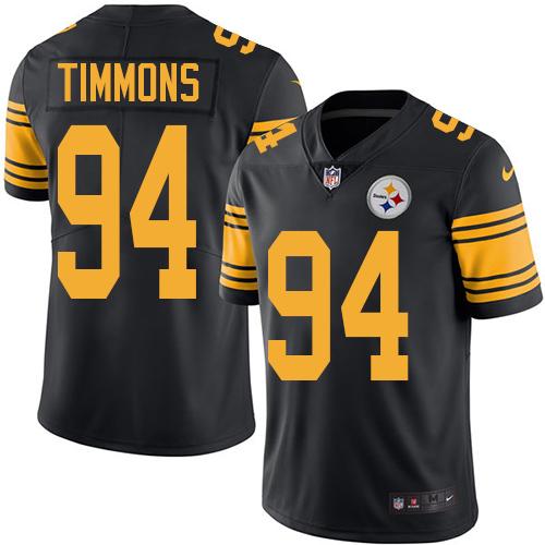 Steelers #94 Lawrence Timmons Black Stitched Limited Rush Nike Jersey - Zenithce