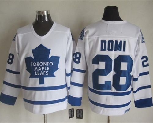 Maple Leafs #28 Tie Domi White CCM Throwback Stitched Jersey - Zenithce