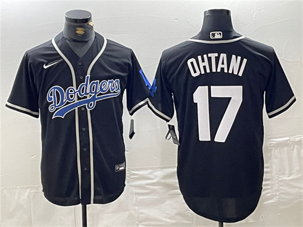 Brooklyn Dodgers #17 Shohei Ohtani Black Cool Base With Patch Stitched Jersey - Zenithce