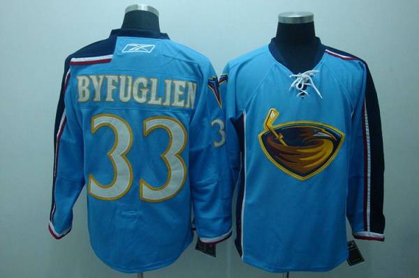 Thrashers #33 Dustin Byfuglien Stitched Blue Jersey - Zenithce