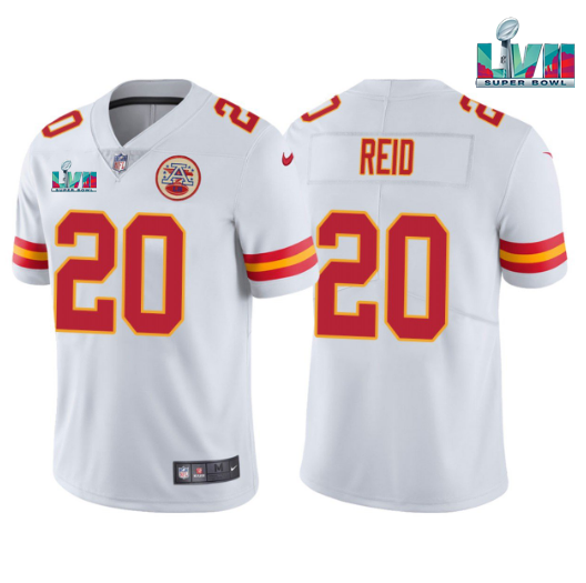 Kansas City Chiefs #20 Justin Reid White Super Bowl LVII Patch Vapor Untouchable Limited Stitched Jersey - Zenithce