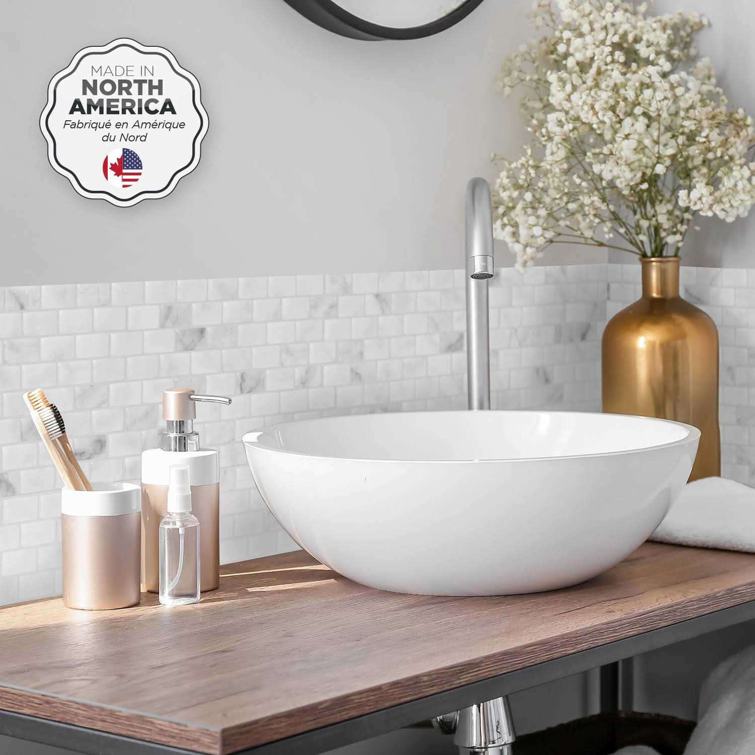 Smart Tiles Penny Terra White/Beige 8.97 in. x 8.95 in. Vinyl Peel and Stick Tile - Zenithce