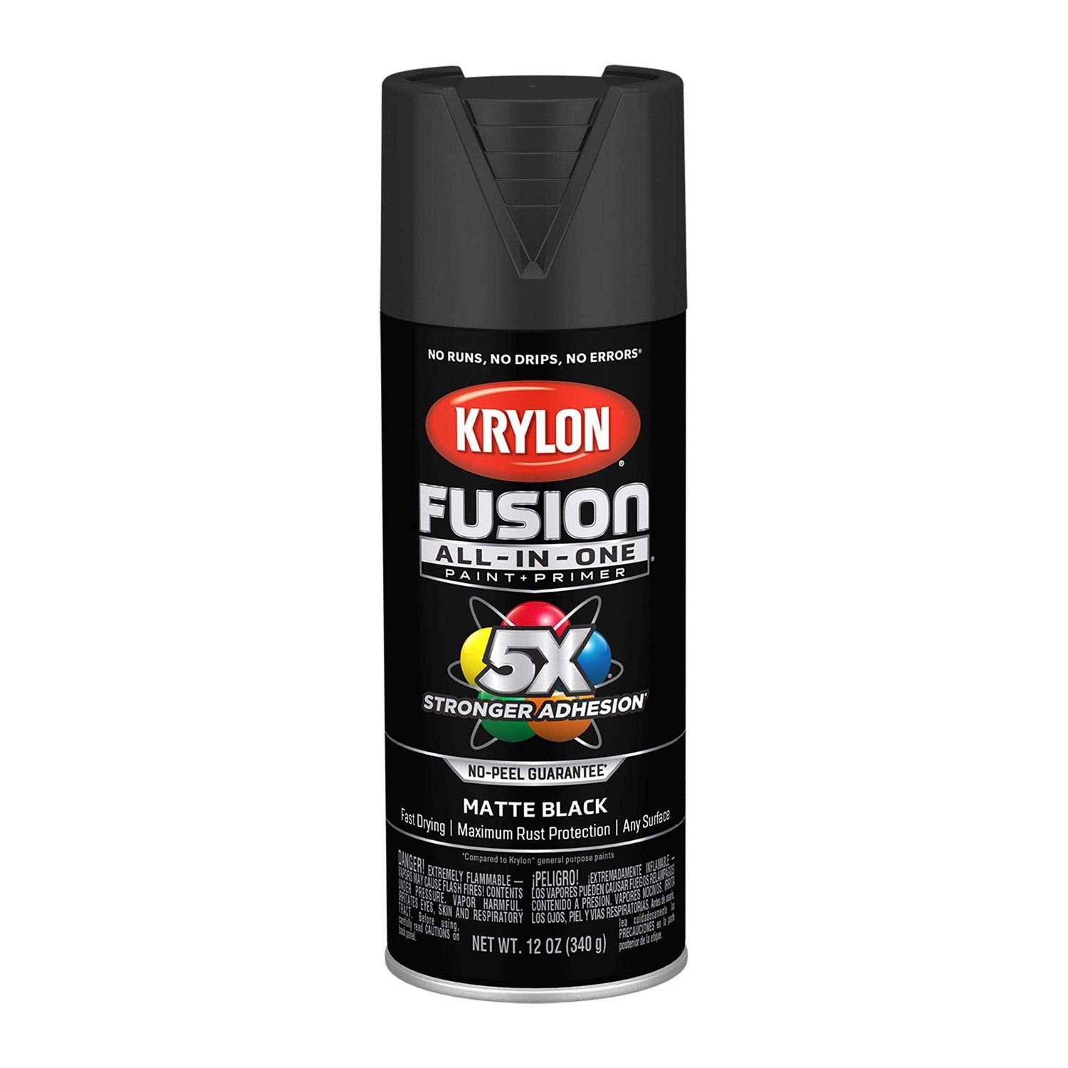 Krylon Fusion All-In-One Black Spray Paint - Zenithce
