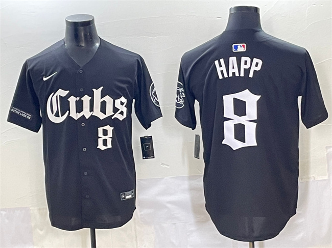 Chicago Cubs #8 Ian Happ Black 'Gothic North Side Edition' Vapor Premier Limited Stitched Jersey - Zenithce