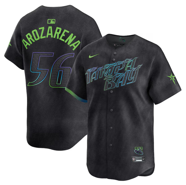 Tampa Bay Rays #56 Randy Arozarena Charcoal 2024 City Connect Limited Stitched Jersey - Zenithce