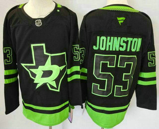 Dallas Stars #53 Wyatt Johnston Black Alternate Authentic Jersey - Zenithce