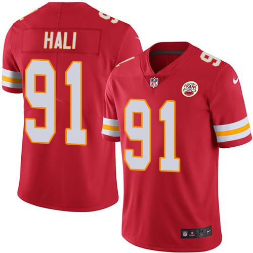Chiefs #91 Tamba Hali Red Stitched Limited Rush Nike Jersey - Zenithce