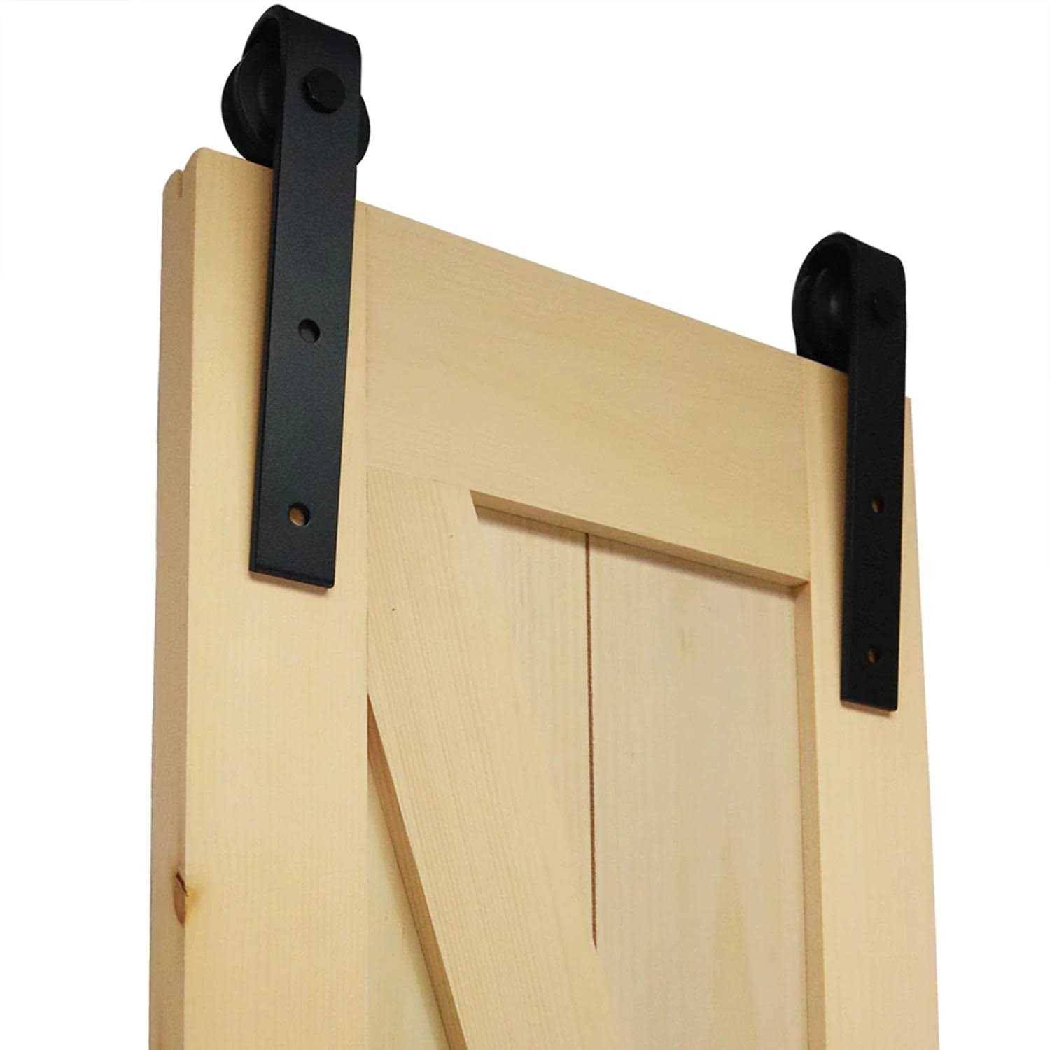 Kimberly Bay K-Rail Solid Knotty Pine Unfinished Barn Door Assembled Slab 84 in. x - Zenithce
