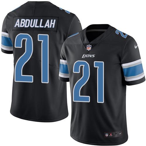 Lions #21 Ameer Abdullah Black Stitched Limited Rush Nike Jersey - Zenithce