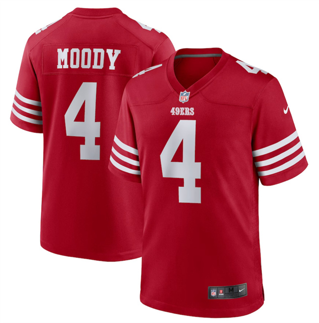 San Francisco 49ers #4 Jake Moody Red Stitched Game Jersey - Zenithce
