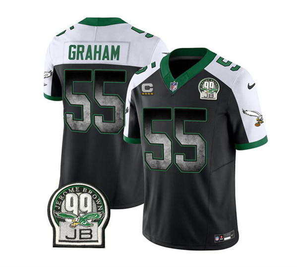 Philadelphia Eagles #55 Brandon Graham Black White 2023 F.U.S.E. With 4-Star C Patch Throwback Vapor Untouchable Limited Stitched Jersey - Zenithce
