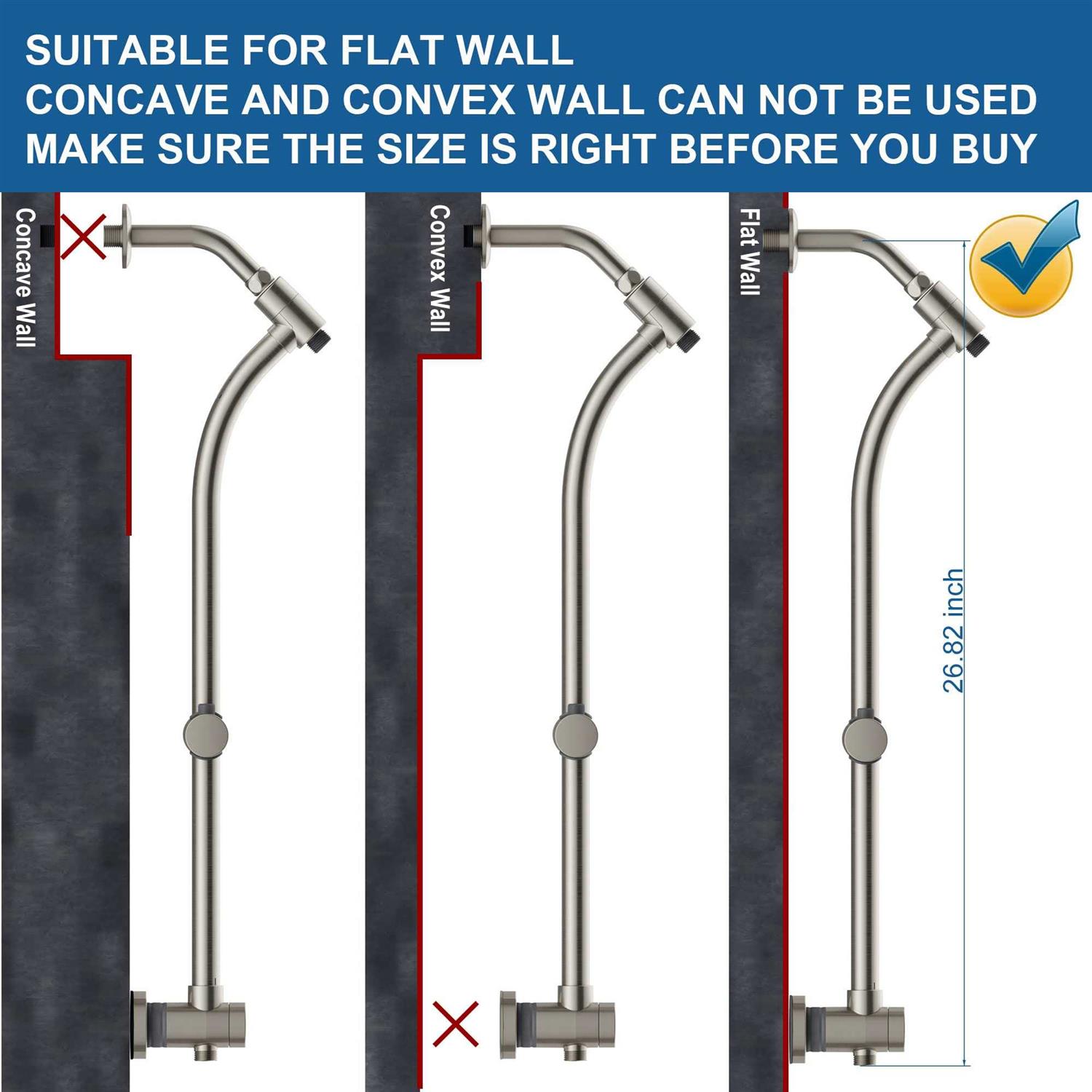 Egretshower Handheld Showerhead & Rain Shower Combo for Easy Reach 27.5 Drill-free Stainless Steel Slide Bar - Zenithce