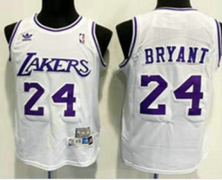 Los Angeles Lakers #24 Kobe Bryant White Swingman Stitched Throwback Jersey - Zenithce