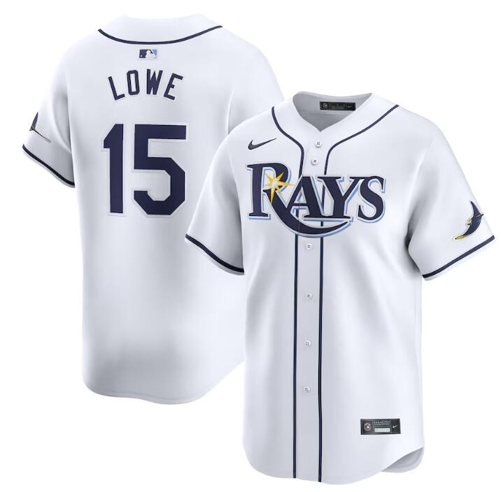 Tampa Bay Rays #15 Josh Lowe White Home Limited Stitched Jersey - Zenithce