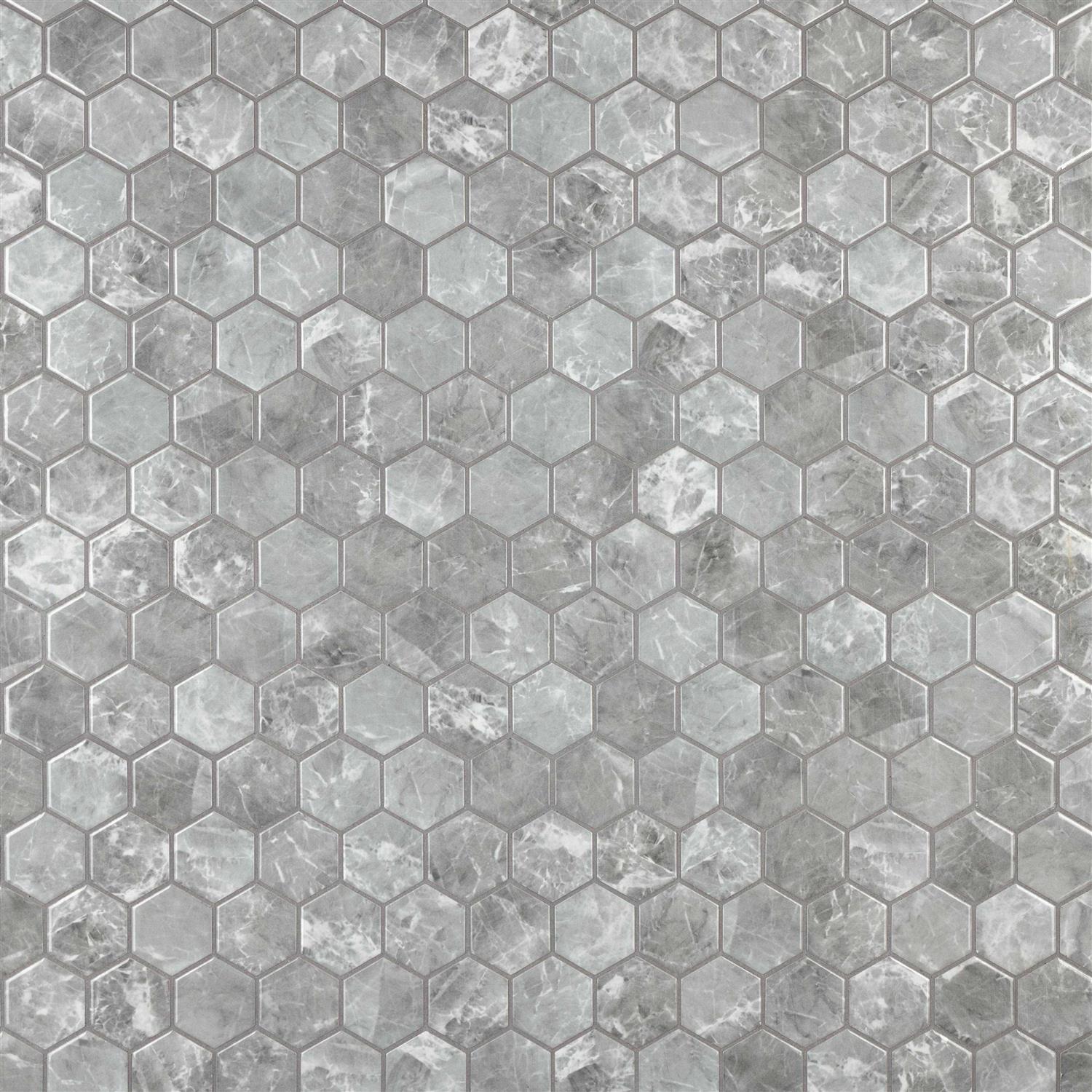 Merola Tile Flo 2 Hex Porcelain Mosaic - Zenithce