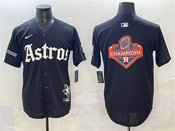 Houston Astros Team Big Logo Black Gothic 'Houston Born Barrio Raised' Limited Stitched Jerseys - Zenithce