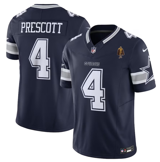 Dallas Cowboys #4 Dak Prescott Navy 2023 F.U.S.E. With Walter Payton Patch Vapor Limited Stitched Jersey - Zenithce