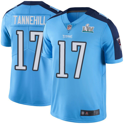 Tennessee Titans #17 Ryan Tannehill Super Bowl LIV Light Blue With SuperBowl Patch Vapor Untouchable Limited Stitched Jersey - Zenithce